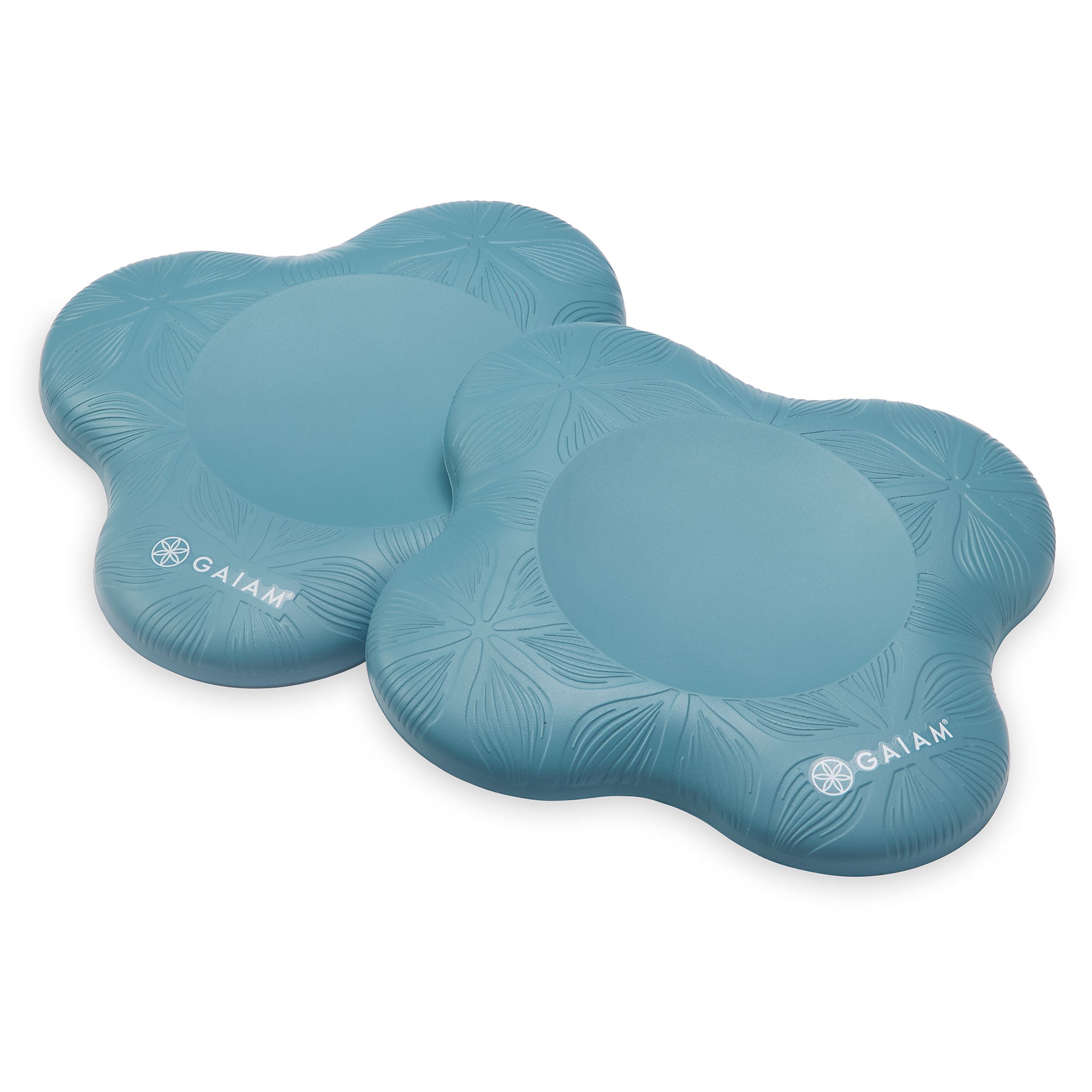 Gaiam Yoga Knee Pads Seafoam both pads